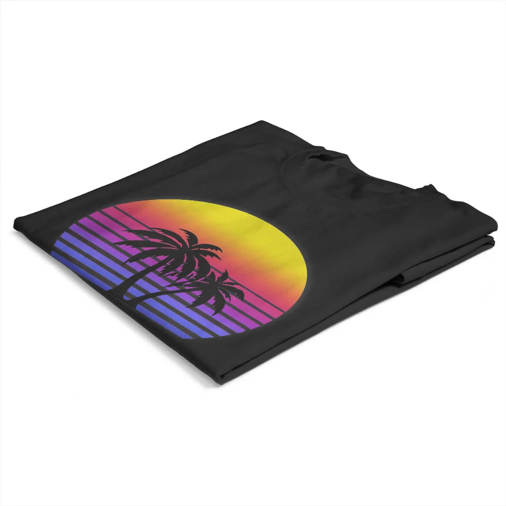 "Sunset Palms Synthwave Tee"