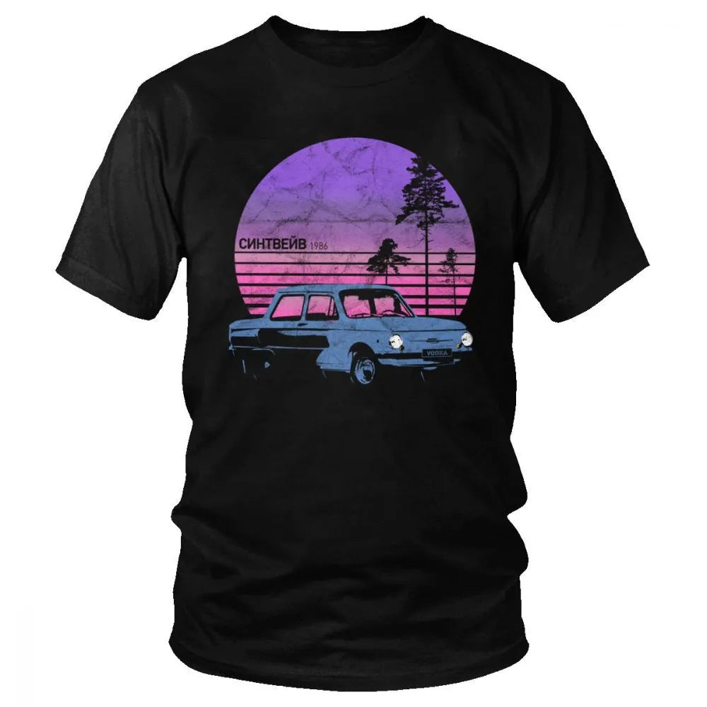 "Retro Russian Cruiser Synthwave Tee"