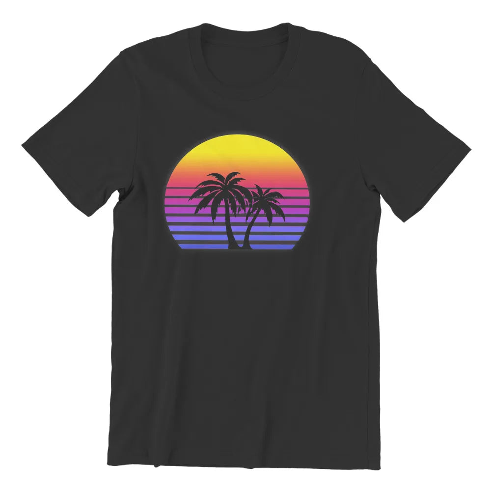 "Sunset Palms Synthwave Tee"