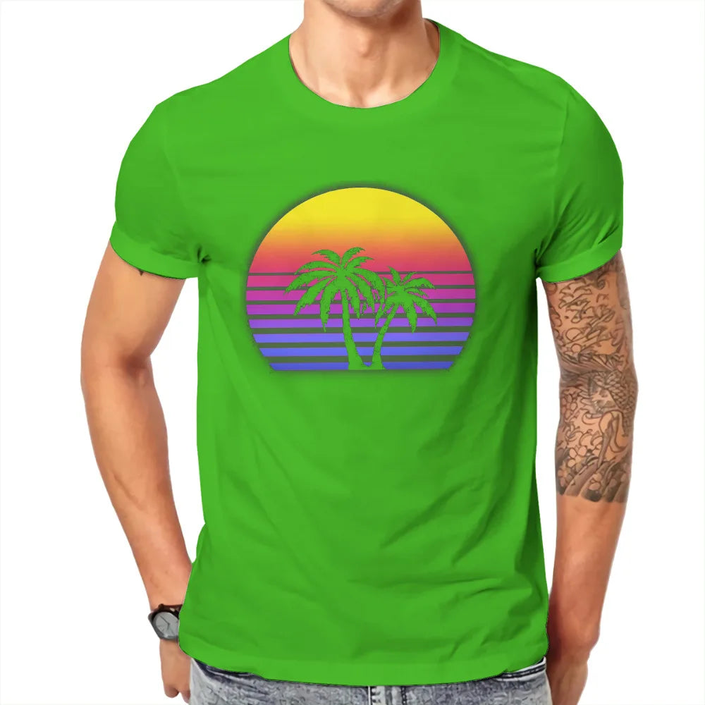 "Sunset Palms Synthwave Tee"