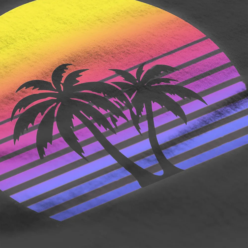 "Sunset Palms Synthwave Tee"