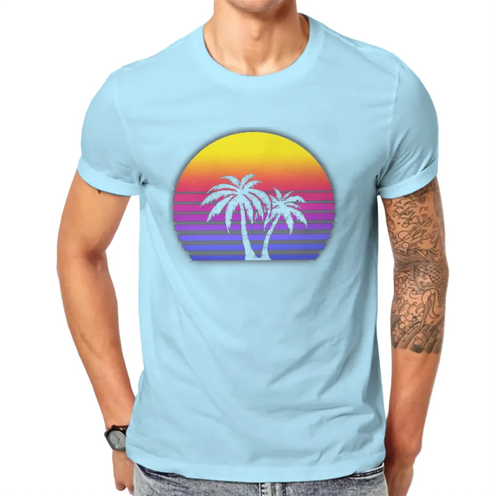 "Sunset Palms Synthwave Tee"