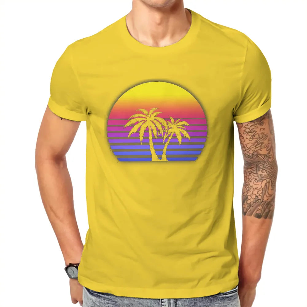 "Sunset Palms Synthwave Tee"