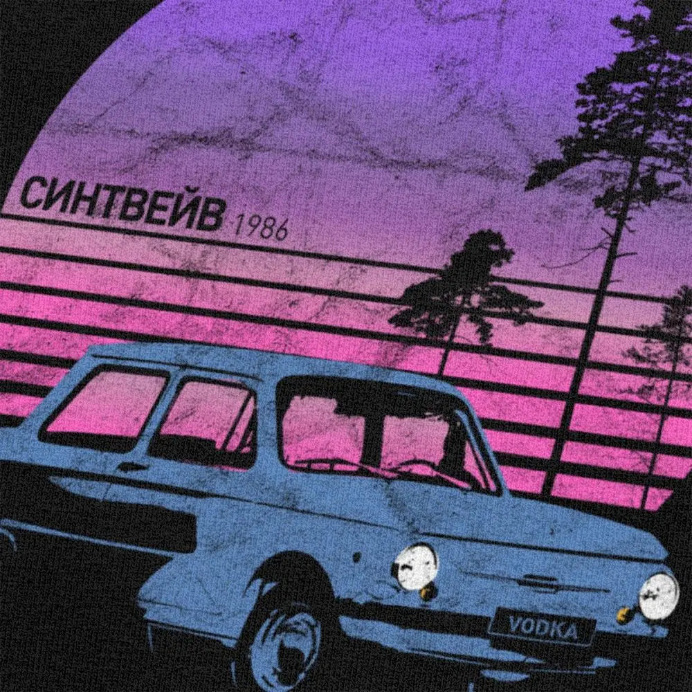 "Retro Russian Cruiser Synthwave Tee"