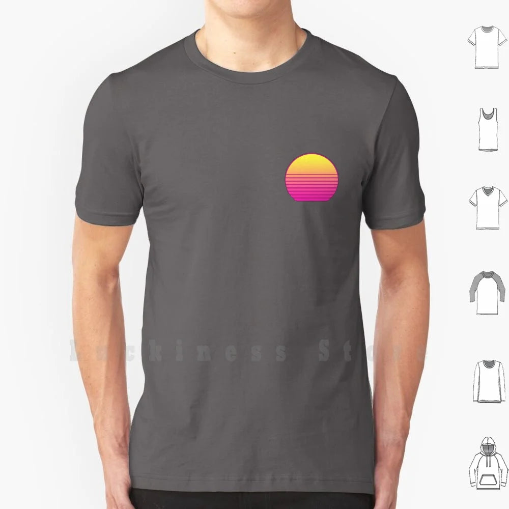 "Crimson Horizon Synthwave Tee"