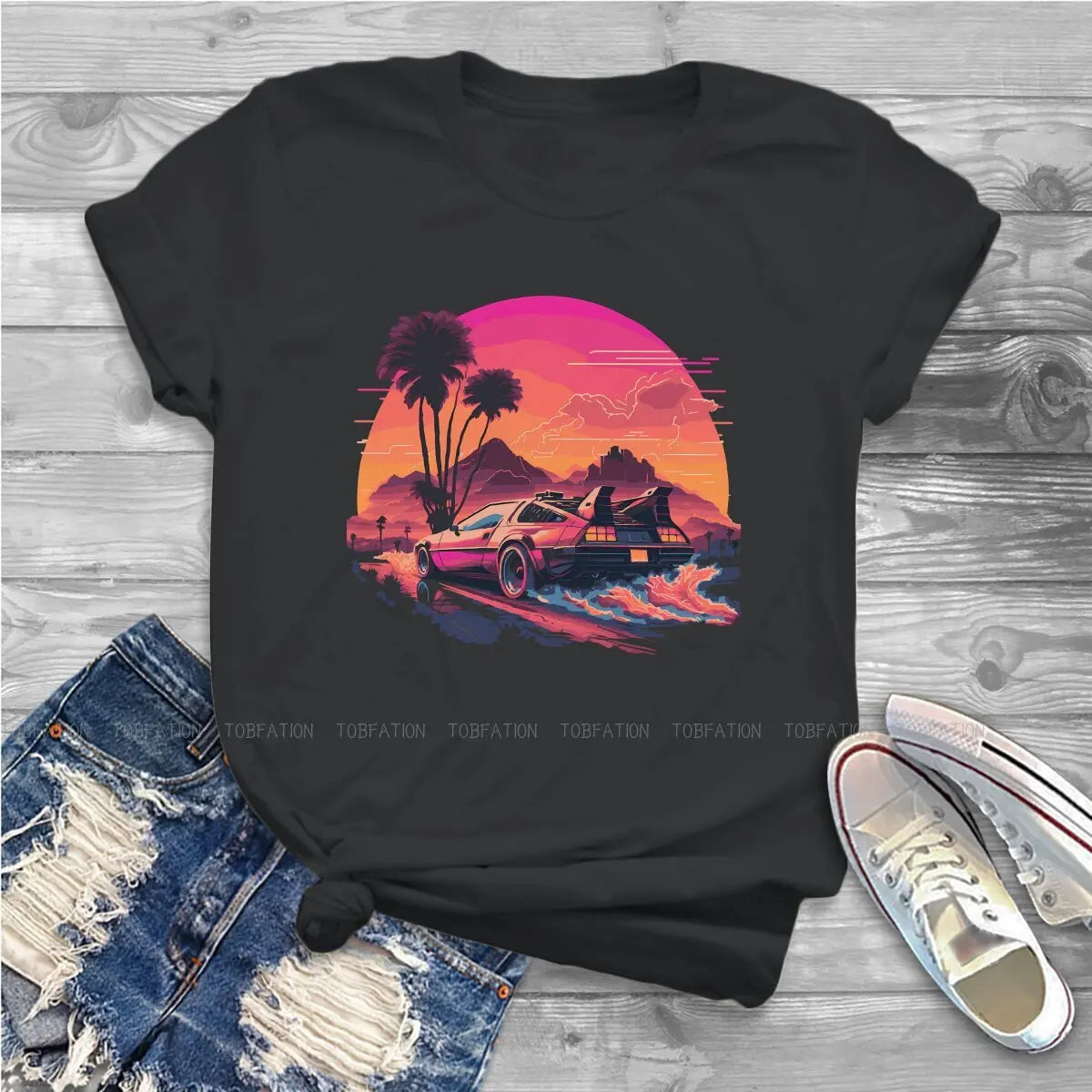 "Retro Ride Synthwave Tee"