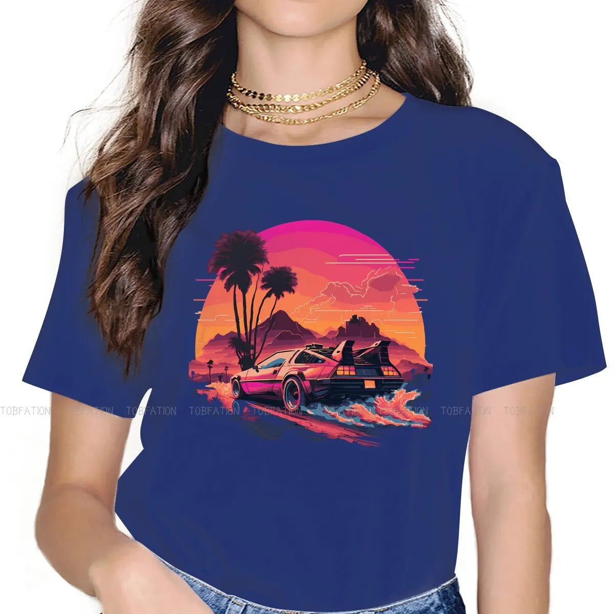 "Retro Ride Synthwave Tee"