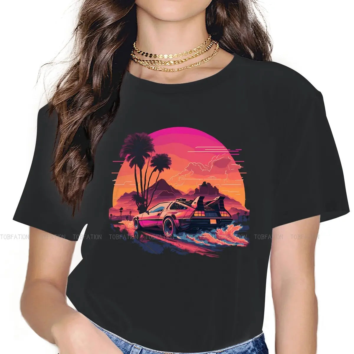 "Retro Ride Synthwave Tee"