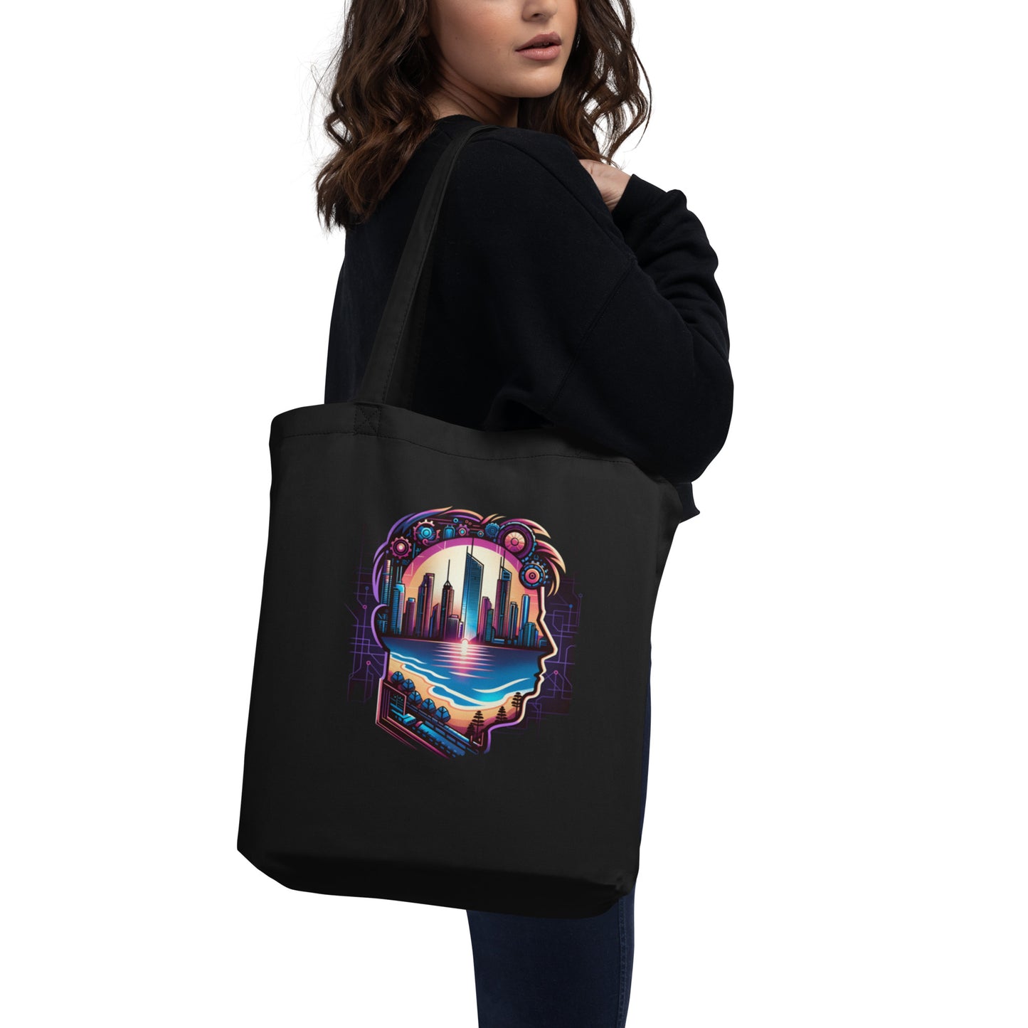 "Steampunk Synthwave" Tote Bag - Carry the Future in Style